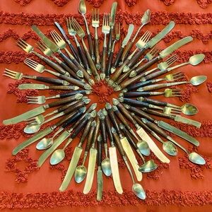 Vintage Thai Bronzeware Flatware / Silverware